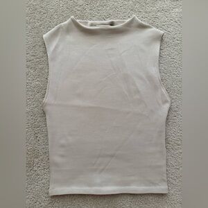 Zara Cream Ribbed Top